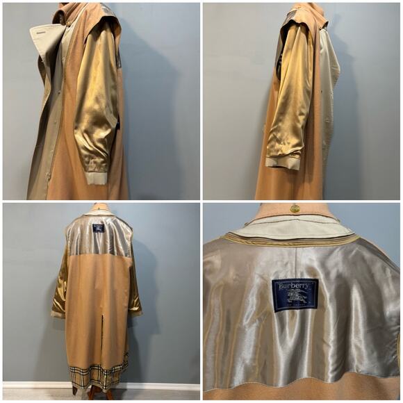 Vintage Burberry Beige, Tan Trench Coat, Removable Wool Liner, Size 42 Long - Picture 7 of 16